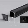 Perfil de alumínio de iluminação linear LED preto